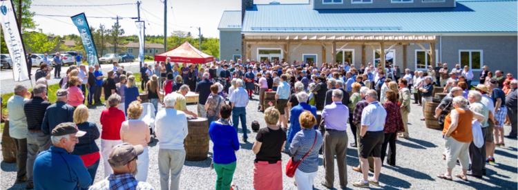 Large gathering at the Authentic Seacoast Distillery & Brewery Grand Opening