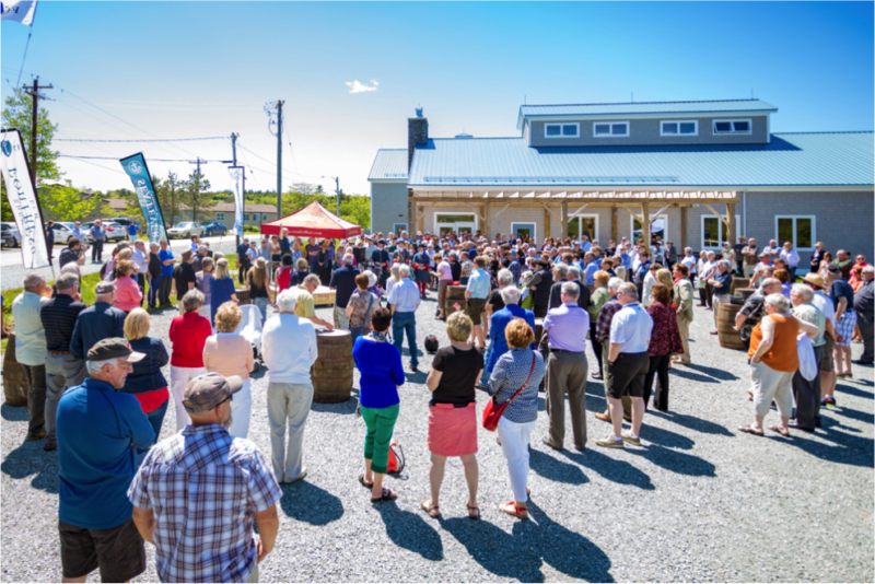 Large gathering at the Authentic Seacoast Distillery & Brewery Grand Opening